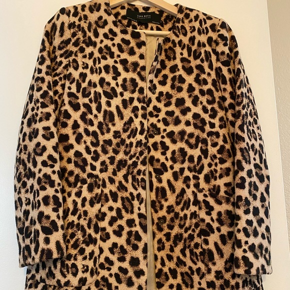 Zara Leopard coat Medium EUC - Picture 1 of 4